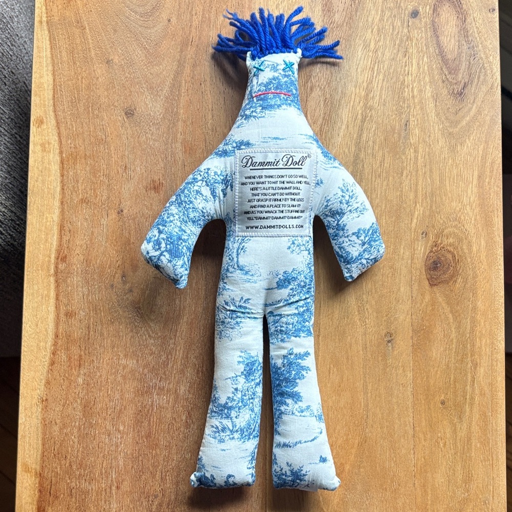 Damnit Doll Blue Yarn Hair Stress Frustration Release